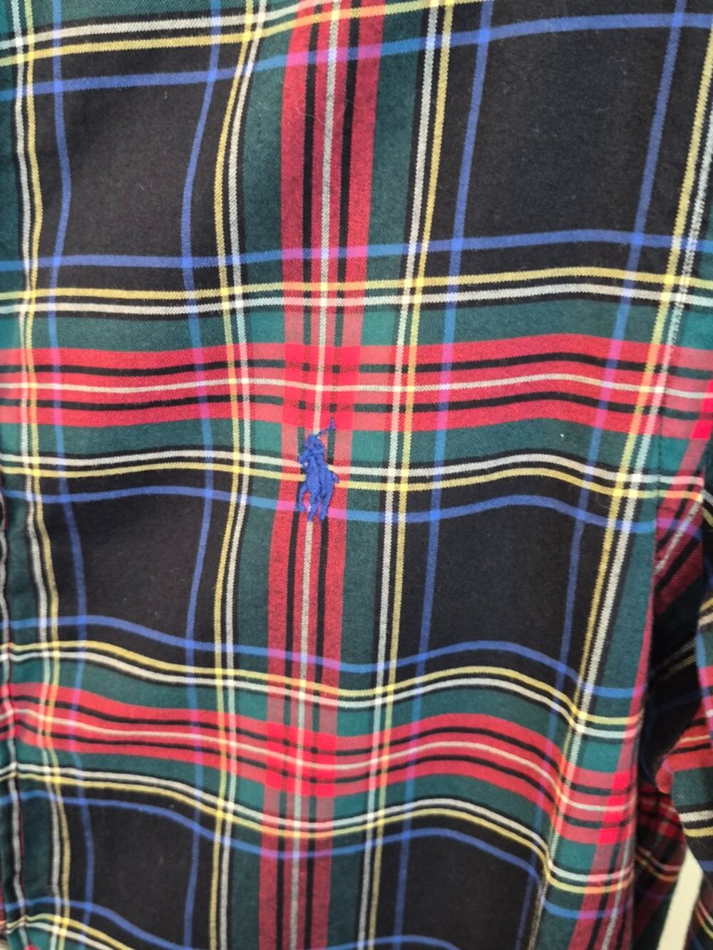 Polo Ralph Lauren Shirt Mens Medium Red Green Plaid Slim Fit Button Down - Picture 5 of 8